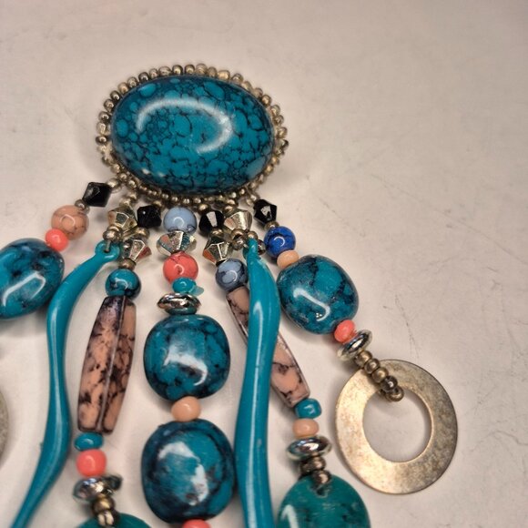 Vintage Hand Stitched Indigenous Earrings - Picture 2 of 6